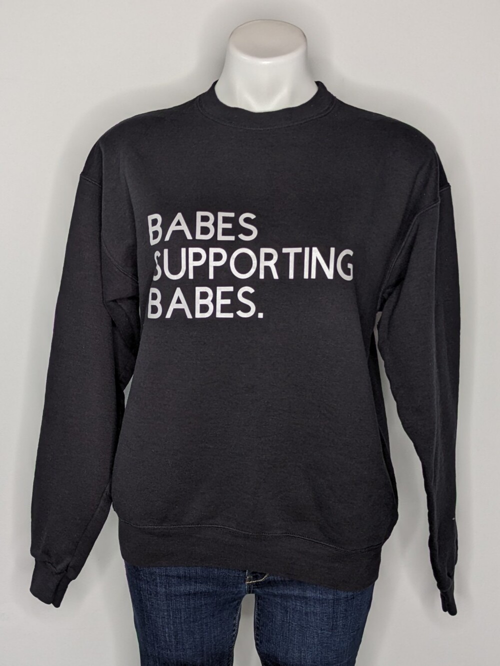 Black Babes Supporting Babes Long Sleeve Cotton Blend Sweatshirt M